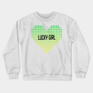 Lucky Girl Pixel Gradient Heart Crewneck Sweatshirt